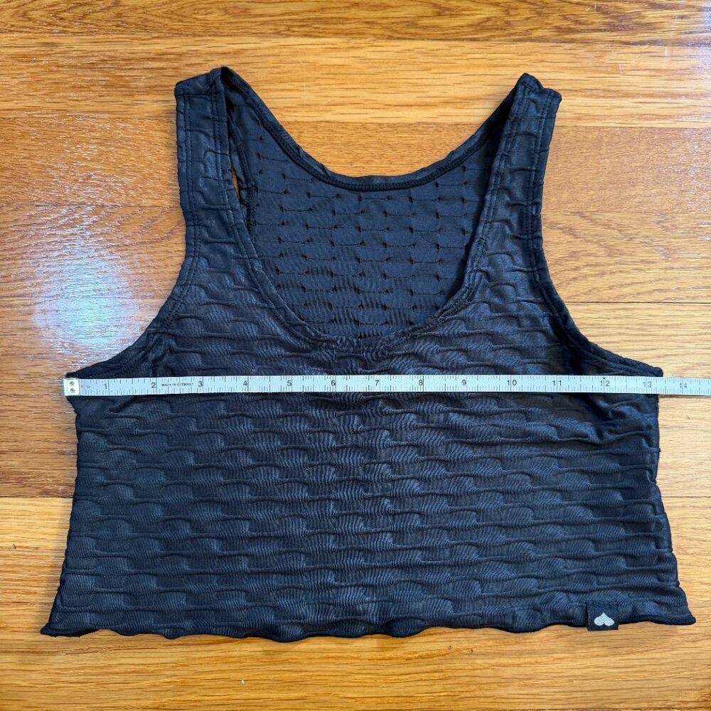 Booty By Brabants Croco Skin Seamless Stretchy Crop Top in Black - One Size - Picture 2 of 6